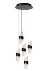 LUCIDE 13496/36/30 KLIGANDE závesné svietidlo D300mm LED 5x8W/5x520lm 2700K čierna