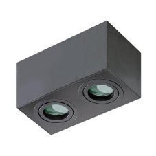 AZzardo AZ2879 DECOline BRANT 2 SQUARE IP44 BLACK přisazené bodové svítidlo / spot 2xGU10 50W IP44 černá