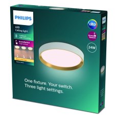 Philips 8720169301375 Hanno stropné svietidlo D384mm LED 24W/2700lm 2700K biela, zlatá, SceneSwitch