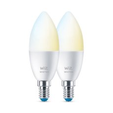 Philips Wiz Tunable white 8719514551336 LED žiarovka E14 C37 4,9W/470lm 2700-6500K sviečka 2-set