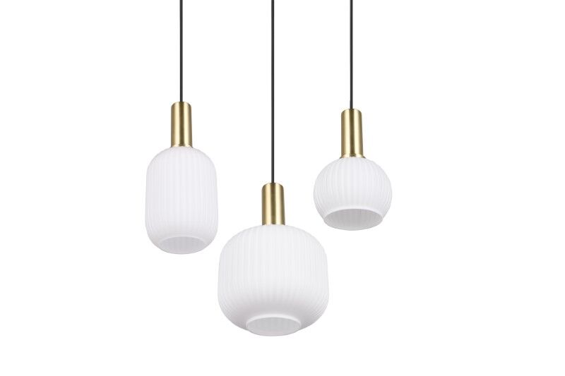 TRIO 319830308 DIVA závesné svietidlo D300mm 3xE27 mosadz matná, biela