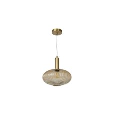 LUCIDE 45386/30/62 MALOTO závesné svietidlo Ø 30cm E27/40W jantárová/zlatá
