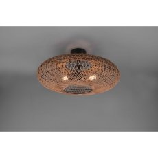 TRIO 612300236 HEDDA stropné svietidlo D520mm 2xE27 matná čierna, sisal
