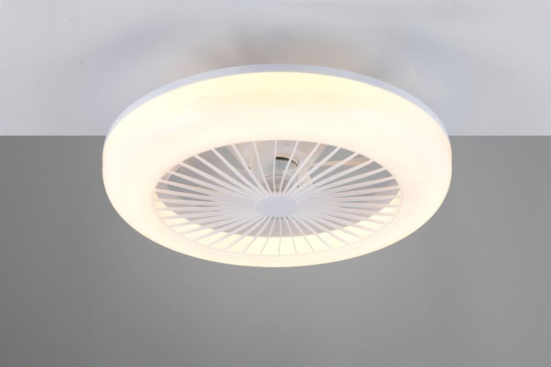 TRIO Reality R64032101 MORA Stropné svietidlo s ventilátorom D450mm SMD LED 13W/1400lm 2700-6500K biela, diaľkový ovládač