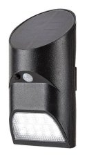 RABALUX 77013 Sepik solárne nástenné svietidlo LED 3,6W/150lm 4000K IP44 čierna, biela, súmrakový a pohybový senzor