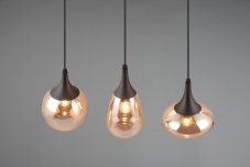 TRIO 317000313 LUMINA závesné svietidlo 3xE14 čierna matná, jantárová