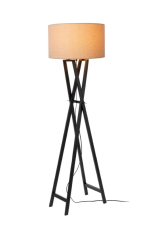 LUCIDE 30763/81/30 TRAFALGAR stojacia lampa V1570mm 1xE27 čierna, prírodná