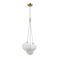 ITALUX PND-54456-3-HB Perlos závesné svietidlo 3xG9 D280mm medová mosadz, biela