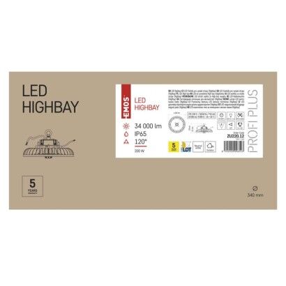 Emos ZU220.12 LED průmyslové závěsné svítidlo HIGHBAY ASTER 200W 34000lm 4000K IP65