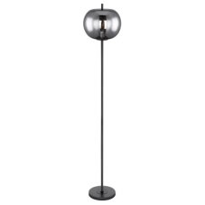 GLOBO 15345S BLACKY stojací lampa D300mm 1xE27 černá, kouřová