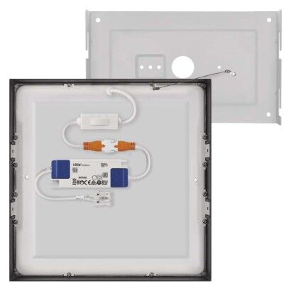 Emos ZM6343 LED NEXXO stropní/nástěnné přisazené klasické svítidlo čtverec 225 × 225 × 42 mm 21W 1900lm 3000/3500/4000K černá