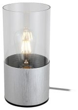 RABALUX 3153 Zelkova stolná lampička V250mm 1xE27 kartáčovaný hliník, priehľadná