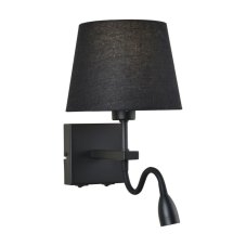 Italux WL-1122-2-BL-BM-RO-BL LED nástenné svietidlo Norte 1x60W+3W/350lm E27+LED 3000K matná čierna