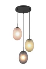 TRIO 364230317 FACETTE závesné svietidlo D430mm 3xE27 čierna matná, viacfarebná
