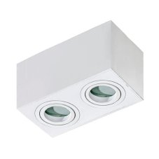 AZzardo AZ2823 DECOline BRANT 2 SQUARE IP44 WHITE přisazené bodové svítidlo / spot 2xGU10 50W IP44 bílá