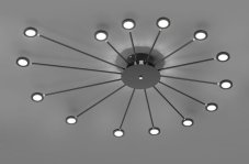 TRIO 679511532 PEACOCK stropné svietidlo LED 15x2,6W/260lm 3000K matná čierna, switchdimmer