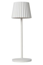 LUCIDE 27889/02/31 JUSTINE vonkajšia dotyková stolná lampička LED V380mm 2W/210lm 2700K IP54 biela, bezdrôtová nabíjacia podložka