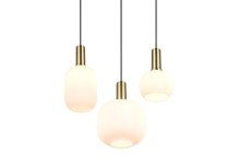 TRIO 319830308 DIVA závesné svietidlo D300mm 3xE27 mosadz matná, biela