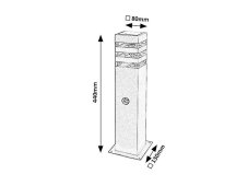 RABALUX 77026 Ankara exteriérové stojanové svietidlo/stĺpik V440mm 1xE27 IP44 antracit, priehľadná, súmrakový a pohybový senzor