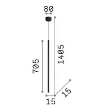 Ideal Lux 341057 FILO závesné svietidlo D15mm LED 3,5W 200/160lm 2700K biela