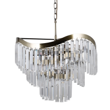 ITALUX PND-44544-8 Sabriga křišťálové závěsné svítidlo 8xE14 D480mm starožitná mosaz