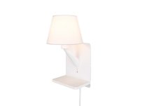 TRIO 262670131 COMFORT nástenné svietidlo s vypínačom 1xE14 biela matná, nabíjacia stanica, USB port, USB-C