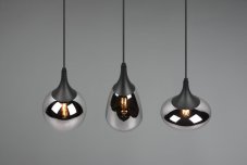 TRIO 317000332 LUMINA závesné svietidlo 3xE14 čierna matná, chróm