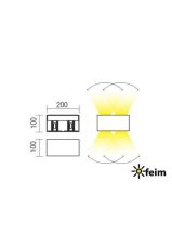 REDO 90300 VARY exteriérové nástenné svietidlo POWER LED 4x5W 1120lm 3000K IP54 biela