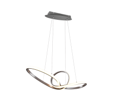TRIO R32751107 SANSA závesné svietidlo LED 28W/3200lm 3000K, matný nikel, switchdimmer