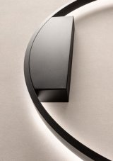 REDO 01-2825 FEBE nástěnné svítidlo D600mm LED 37W/2405lm 3000K černá, switchdimmer