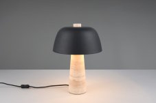 TRIO SELECT 567800232 TIMBA stolná lampička V410mm 2xE27 prírodný kameň, čierna matná