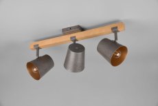TRIO 801900367 BELL stropní bodové svítidlo/spot 3xE14 antický nikl, dřevo