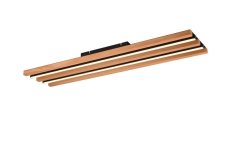 TRIO 648917532 FONTANA stropné svietidlo SMD LED 27W/3050lm 3000K čierna matná, drevo, switchdimmer
