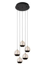 LUCIDE 13498/24/30 SENTUBAL závesné svietidlo D350mm LED 5x5,2W/5x210lm 2700K čierna