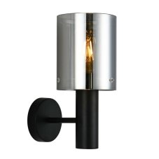 Italux WL-5581-1A-BK+SG nástěnné svítidlo Sardo 1x40W E27 černá, kouřové sklo
