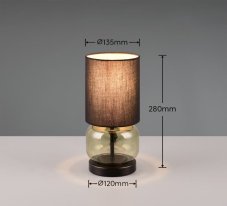 TRIO 517800115 ELIO stolná lampička V280mm 1xE27 čierna matná, zelená