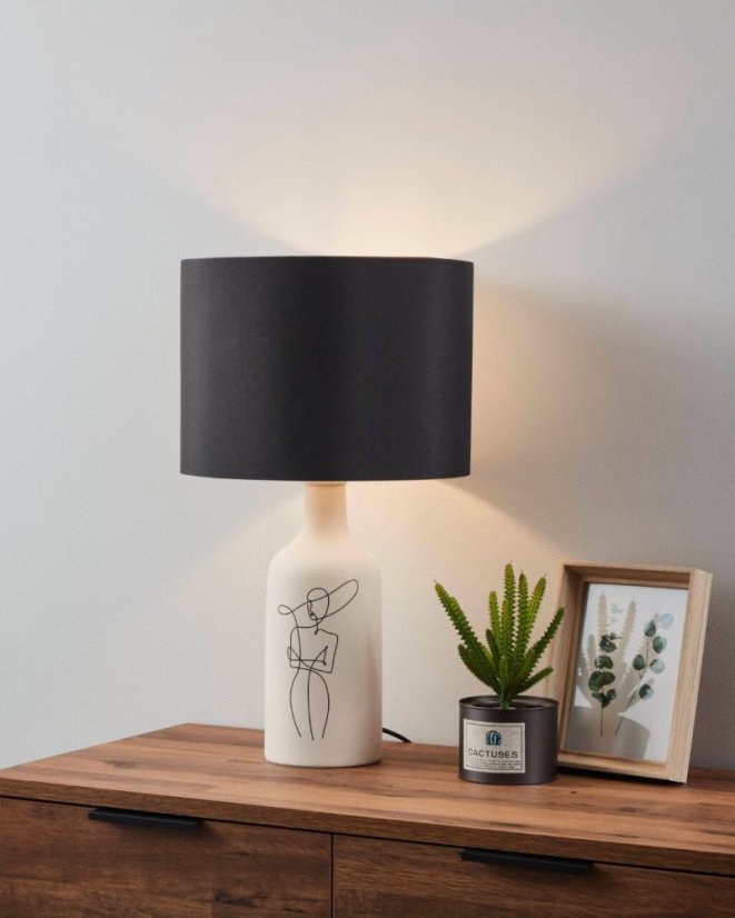 EGLO Vintage 43823 VINOZA stolní lampa V505mm 1xE27 černá, bílá