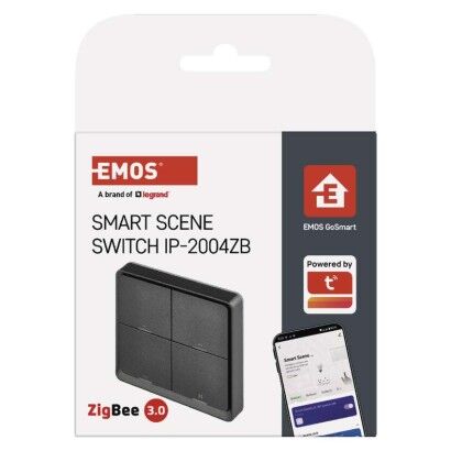 EMOS H5016 GoSmart Přenosný 4-tlačítkový ovladač scén černá