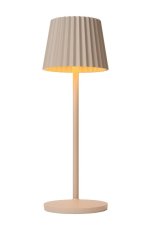LUCIDE 27889/02/38 JUSTINE vonkajšia dotyková stolná lampička LED V380mm 2W/210lm 2700K IP54 krémová, bezdrôtová nabíjacia podložka