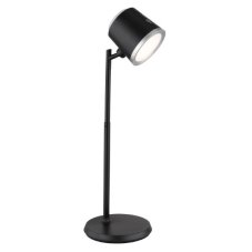 GLOBO 58454B MEEYA dotyková stolná lampička LED V446mm 6W/230lm 3000+4000+6500K čierna, strieborná, vrátane batérie CR18650 1500mAh 3,7V, USB kábel