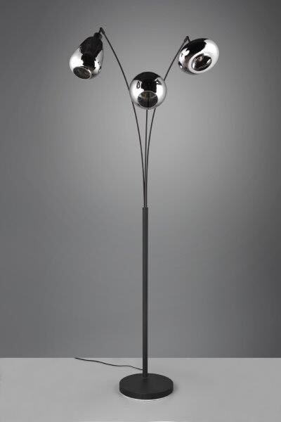 TRIO 417000332 LUMINA stojaca lampa 3xE14 V2000mm čierna matná, chrómová