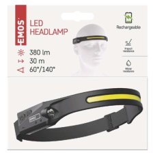 EMOS P3541 LED nabíjacia čelovka 380lm Li-pol USB-C IP43 čierna