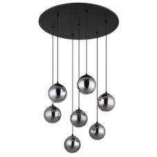 GLOBO 56133-7H RIHA závěsné svítidlo D550mm 7xG9 LED 3,5W/130lm 3000K černá matná, kouřová