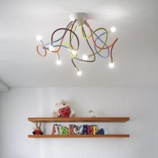 Stropné svietidlo Ideal lux 159010 MULTIFLEX PL8 COLOR 8xE14 40W čierna