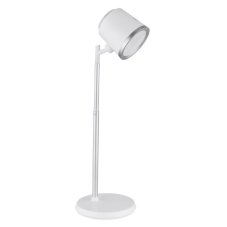 GLOBO 58454W MEEYA dotyková stolná lampička LED V446mm 6W/300lm 3000+4000+6500K strieborná, biela, vrátane batérie CR18650 1500mAh 3,7V, USB kábel