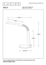 LUCIDE 36612/03/30 GILLY Stolová lampička LED 3W čierna