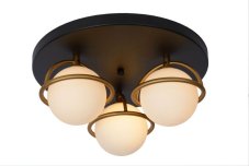 LUCIDE 30167/03/30 ISOBEL stropné svietidlo D380mm 3xG9 IP44 čierna, opál