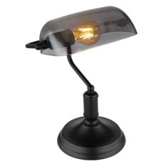 GLOBO 2491B ANTIQUE stolná lampička V370mm 1xE27 matná čierna, dymová