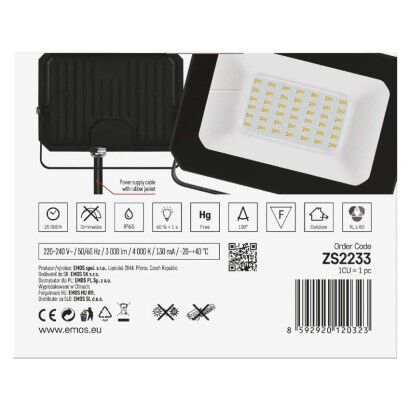 Emos ZS2233 exteriérový  LED reflektor  SIMPO 30W 3000lm 4000K IP65