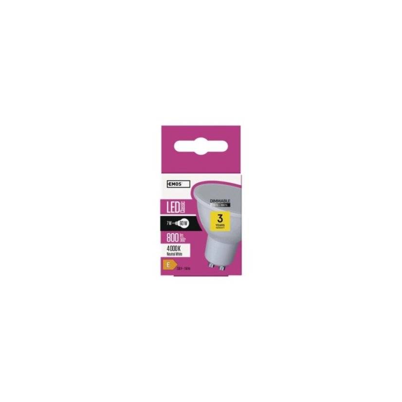 Emos LED žárovka G10 ZQ8255D Classic MR16 7W 800lm 4000K neutrální bílá stmívatelná